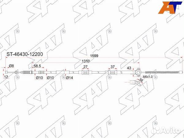 Трос ручника, стояночного тормоза toyota corolla