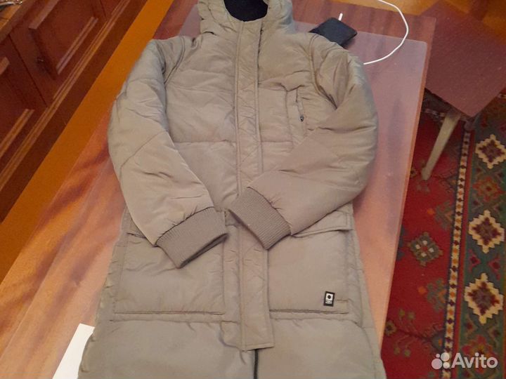 Пальто зимнее детское цве хаки