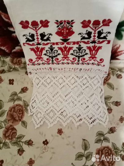 Старинные полотенце - рушник льняное, домотканного