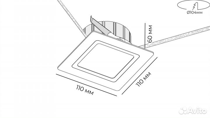 Потолочный светодиодный светильник ekko S 9 white