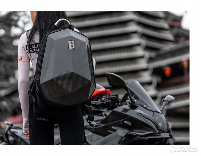 Рюкзак мотоциклетный каркасный Ghost черный
