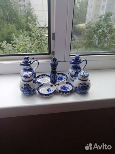 Набор для специй гжель