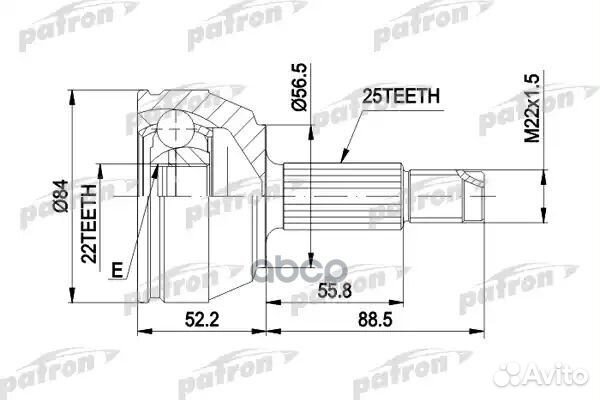 ШРУС наружн к-кт 25x55.5x22 ford: escort с ABS