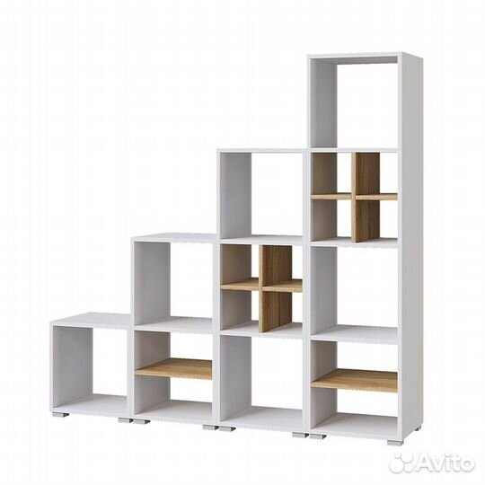 Лайт стеллаж Бокс 4 (Дуб золотой/Белый)