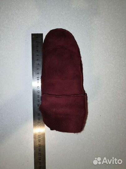 Варежки детские меховые кожаные