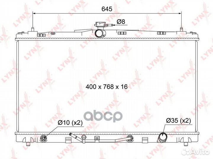 Радиатор охлаждения паяный AT Toyota Camry (V50