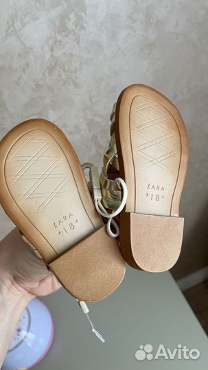 Босоножки для девочки zara 18-19 размер