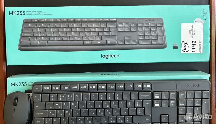 Беспроводная клавиатура и мышь logitech