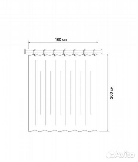 Льняная водонепроницаемая штора для ванной 200*180