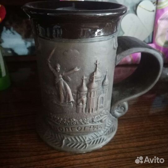 Кружка пивная глиняная