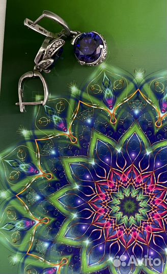 Серебряные серьги с танзанитом