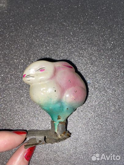 Елочные игрушки, СССР, заяц, кролик