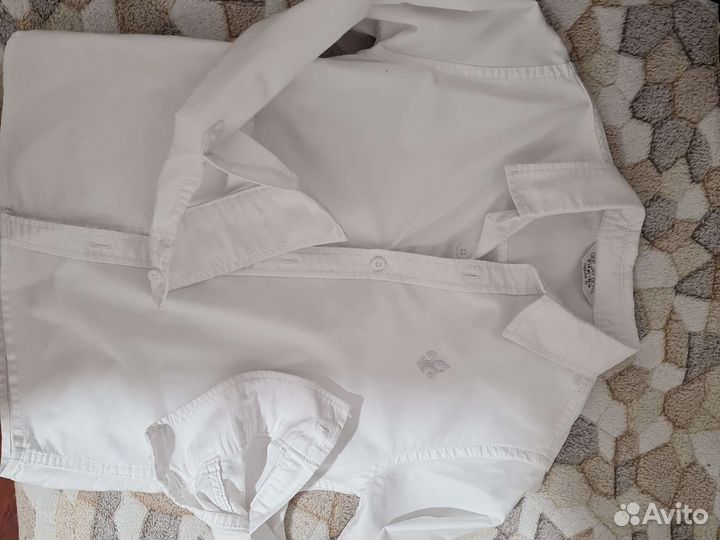 Рубашка белая, хлопок, 140 р-р