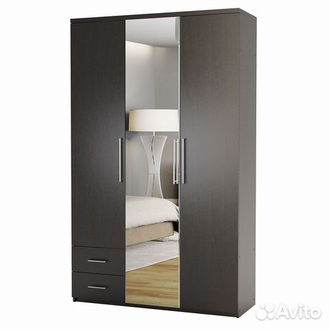 Шкаф трехдверный с зеркалом Комфорт мкя-32/1 90х45