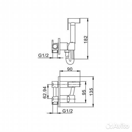 Гигиенический душ со смесителем Haiba HB5515-7