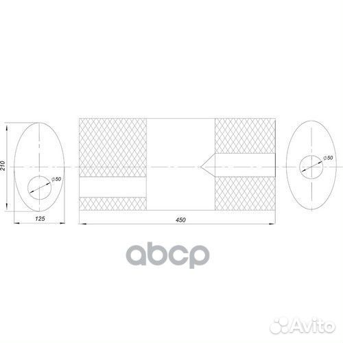 103AL глушитель универсальный 210X125X450 труба 50