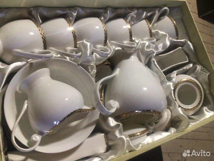 Посуда Сервиз Костяной тонкий фарфор Новый