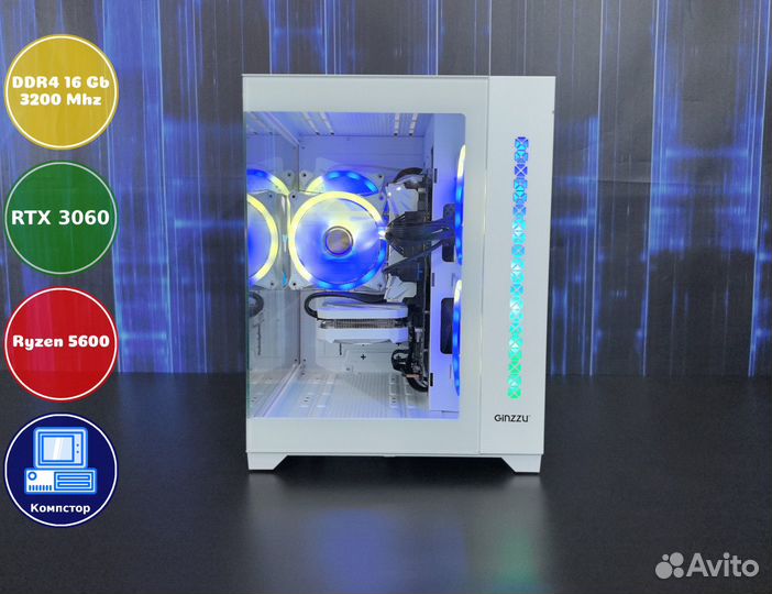 Геймерский комп AMD5600-RTX3050-16DDR4-SKQ5782-A520
