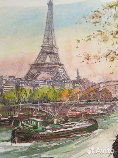 Открытка Париж Эйфелева башня
