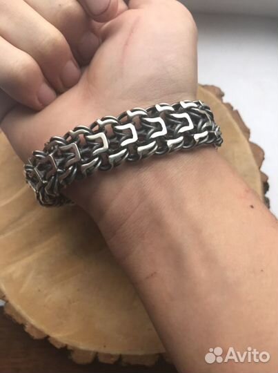 Серебряный браслет Император