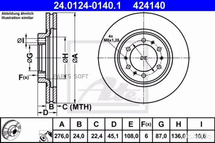 ATE 24.0124-0140.1 Диск тормозной