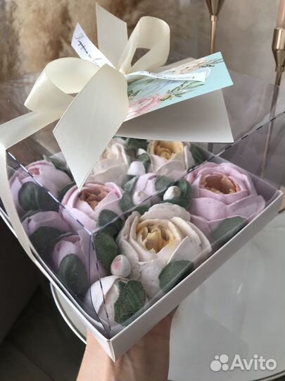 Букет пионов, зефирные пионы, зефирный букет