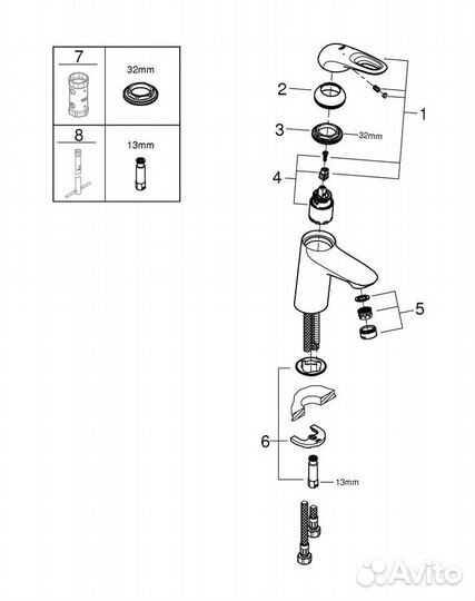 Grohe 32468003 Смеситель для раковины