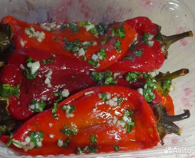 Салат из красного переца по Сербски жарен на манг