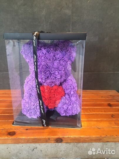 Подарок мишка из роз 40 см