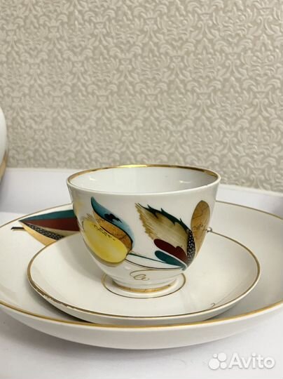 Чайный сервиз лфз СССР желтый тюльпан