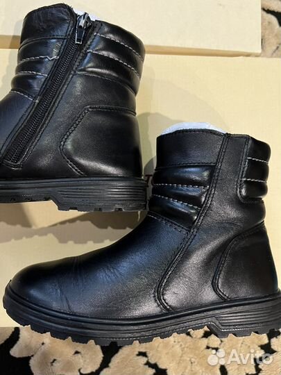 Ботинки детские 32 размер. Кожа, мех