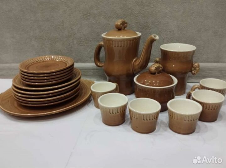 Кофейный сервиз СССР Зик, керамика (21 предмет)