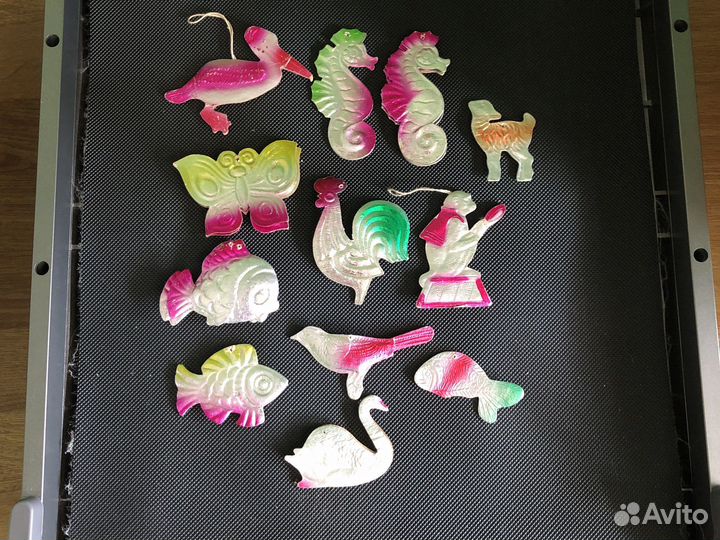 Елочные игрушки картон флажки бусы СССР