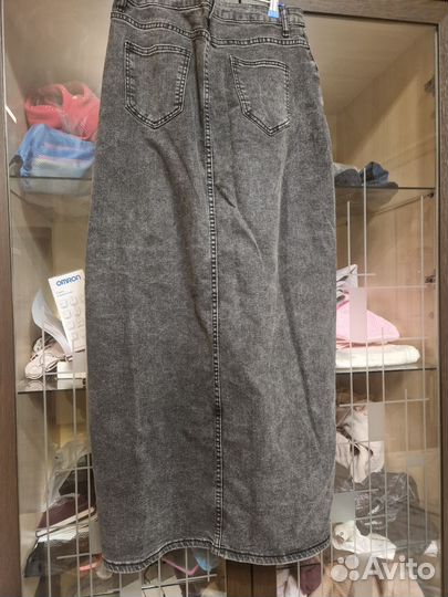 Джинсовая юбка длинная 48 50