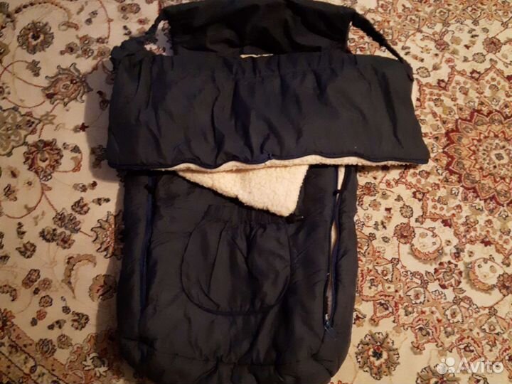 Конверт тёмно синий,мех-овчина натуральная