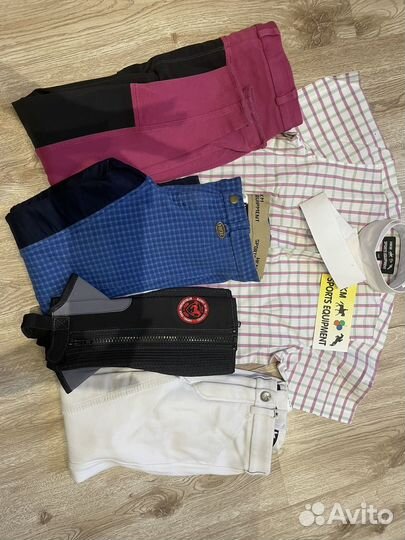 Бриджи для верховой езды/перчатки/краги/рубашка