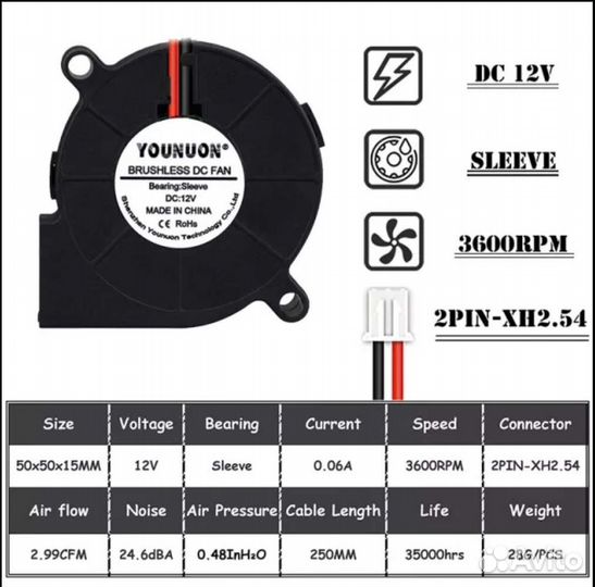 Кулер для увлажнителя/3d принтера