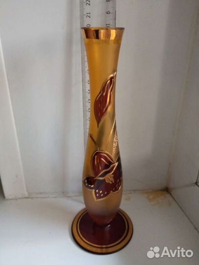 Ваза цветное стекло Чехия