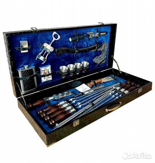 Шашлычный набор шампуров в кейсе