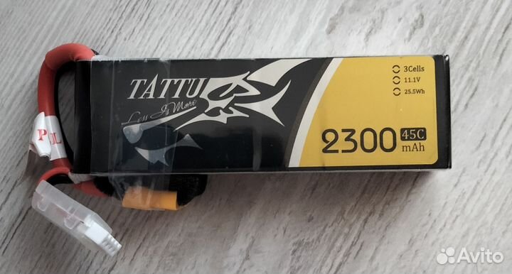 АКБ 3s tattu LI PO 12.6v 2300ma 45С