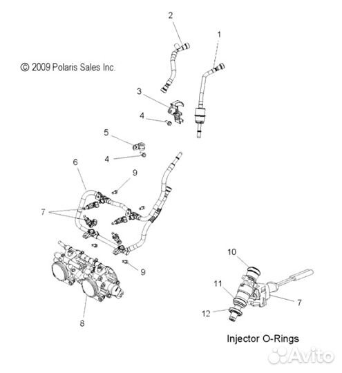 Форсунка на снегоход Polaris Dragon 600 2203894