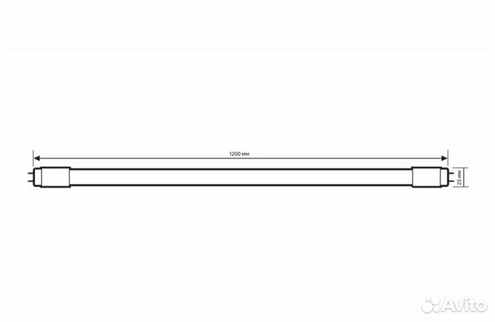 Лампа светодиодная T8 G13 В 22 Вт холодный белый с