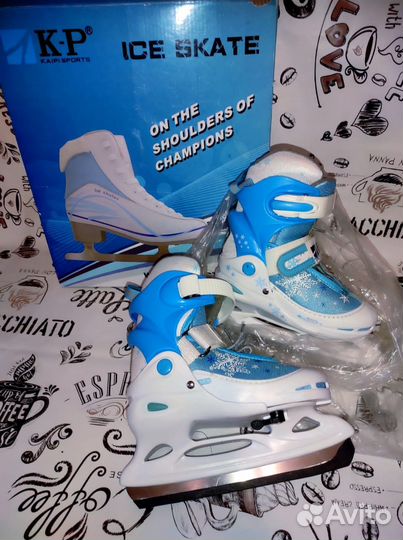 Коньки новые раздвижные 30-33 в коробке
