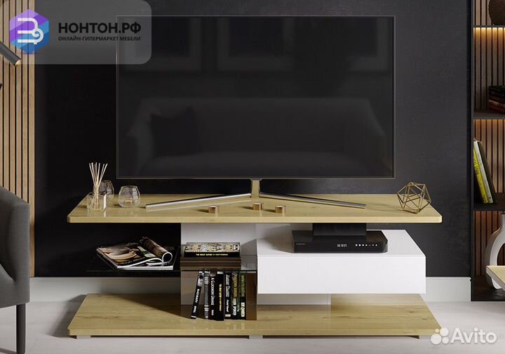 Тв-тумба Diamond тв тип 1 белый / бунратти глянец