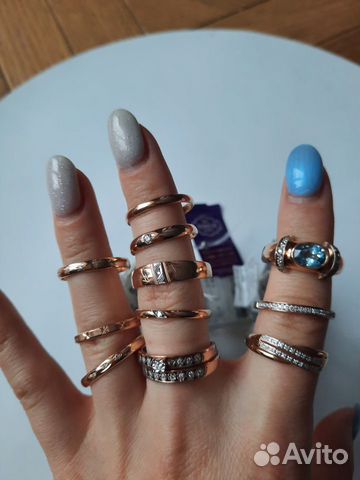 Золотые кольца с бриллиантами новые