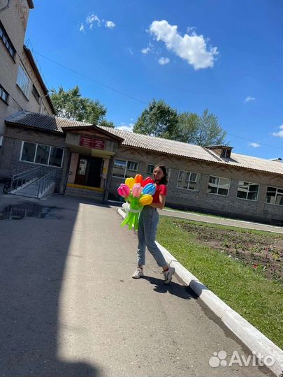 Букет из шаров Тюльпаны, Ромашки, Розы
