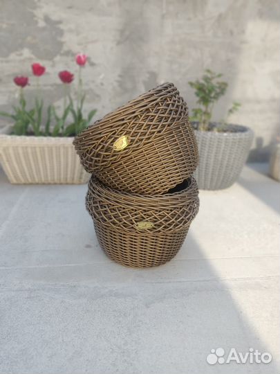 Кашпо из ротанга