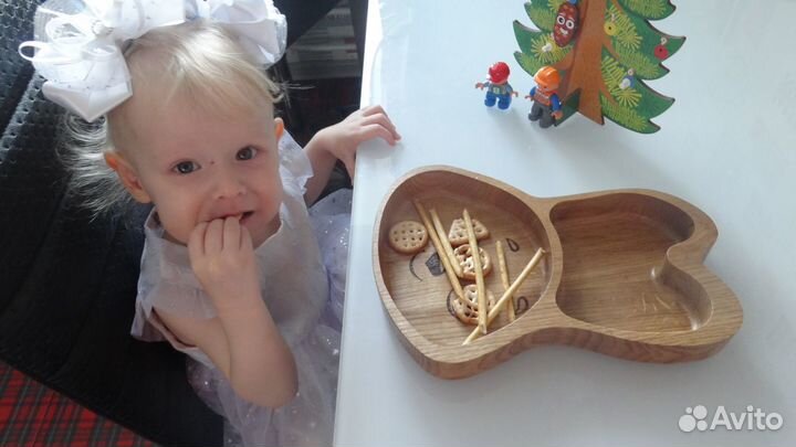 Детская тарелочка из дуба 