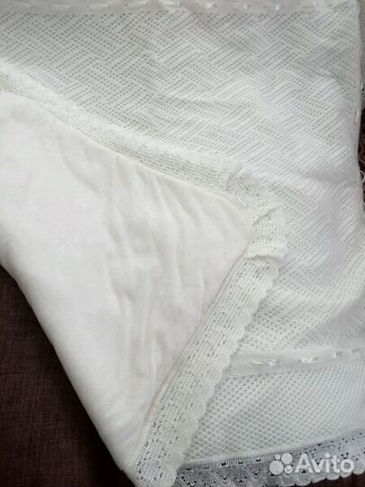 Плед ажурный. белый 115 на 0.95