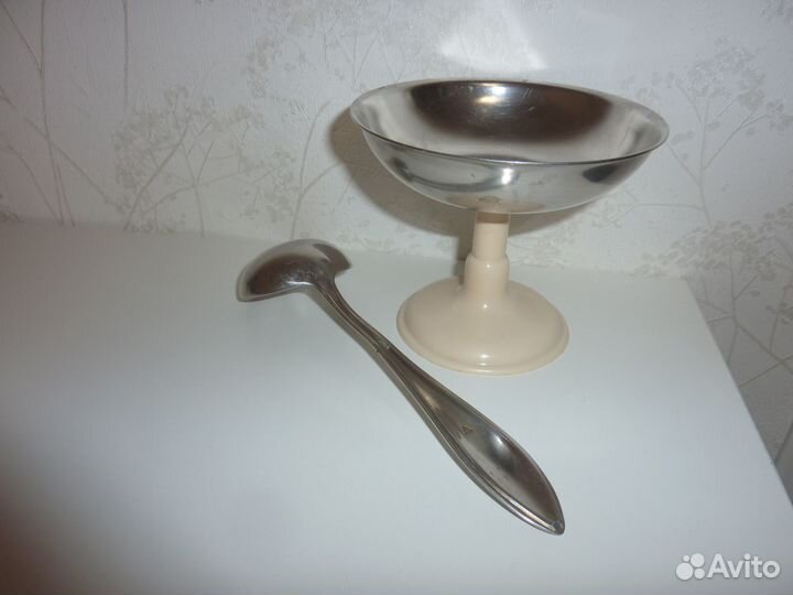 Креманка и ложка для мороженого СССР